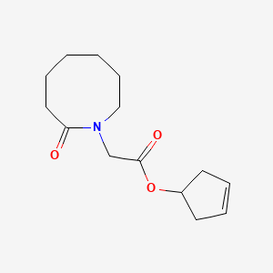 molecular formula C14H21NO3 B7024576 Cyclopent-3-en-1-yl 2-(2-oxoazocan-1-yl)acetate 