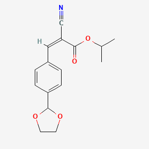 molecular formula C16H17NO4 B7024597 propan-2-yl (2Z)-2-cyano-3-[4-(1,3-dioxolan-2-yl)phenyl]prop-2-enoate 