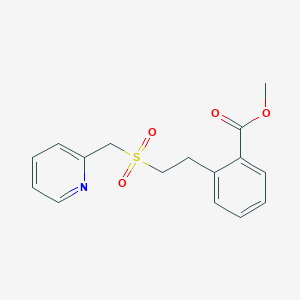 molecular formula C16H17NO4S B7024606 Methyl 2-[2-(pyridin-2-ylmethylsulfonyl)ethyl]benzoate 