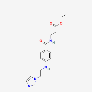 molecular formula C18H24N4O3 B7024626 Propyl 3-[[4-(2-imidazol-1-ylethylamino)benzoyl]amino]propanoate 