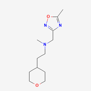 N-methyl-N-[(5-methyl-1,2,4-oxadiazol-3-yl)methyl]-2-(oxan-4-yl)ethanamine