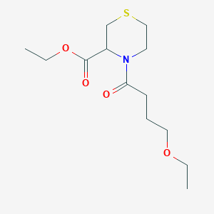 molecular formula C13H23NO4S B7028051 Ethyl 4-(4-ethoxybutanoyl)thiomorpholine-3-carboxylate 