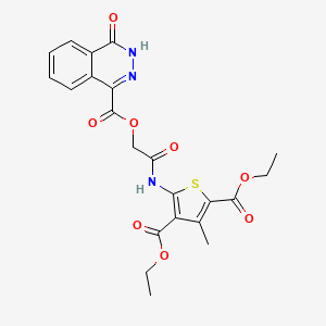 molecular formula C22H21N3O8S B7029760 diethyl 3-methyl-5-[[2-(4-oxo-3H-phthalazine-1-carbonyl)oxyacetyl]amino]thiophene-2,4-dicarboxylate 