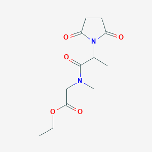 molecular formula C12H18N2O5 B7031087 Ethyl 2-[2-(2,5-dioxopyrrolidin-1-yl)propanoyl-methylamino]acetate 