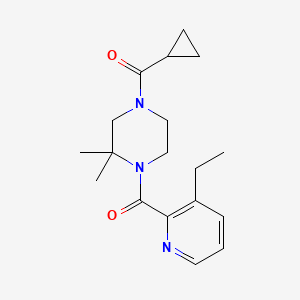 molecular formula C18H25N3O2 B7033273 Cyclopropyl-[4-(3-ethylpyridine-2-carbonyl)-3,3-dimethylpiperazin-1-yl]methanone 