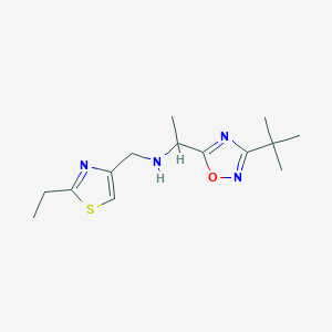 1-(3-tert-butyl-1,2,4-oxadiazol-5-yl)-N-[(2-ethyl-1,3-thiazol-4-yl)methyl]ethanamine