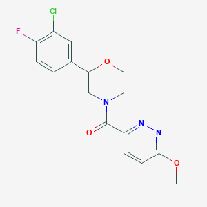 [2-(3-Chloro-4-fluorophenyl)morpholin-4-yl]-(6-methoxypyridazin-3-yl)methanone