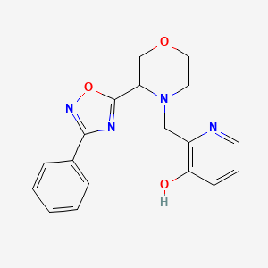 2-[[3-(3-Phenyl-1,2,4-oxadiazol-5-yl)morpholin-4-yl]methyl]pyridin-3-ol