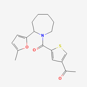 1-[5-[2-(5-Methylfuran-2-yl)azepane-1-carbonyl]thiophen-3-yl]ethanone