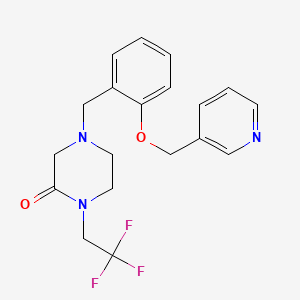 4-[[2-(Pyridin-3-ylmethoxy)phenyl]methyl]-1-(2,2,2-trifluoroethyl)piperazin-2-one