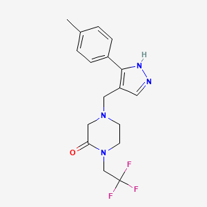 4-[[5-(4-methylphenyl)-1H-pyrazol-4-yl]methyl]-1-(2,2,2-trifluoroethyl)piperazin-2-one