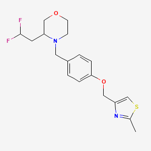 3-(2,2-Difluoroethyl)-4-[[4-[(2-methyl-1,3-thiazol-4-yl)methoxy]phenyl]methyl]morpholine