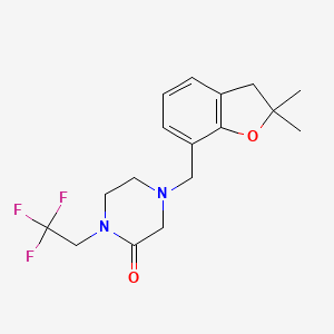 4-[(2,2-dimethyl-3H-1-benzofuran-7-yl)methyl]-1-(2,2,2-trifluoroethyl)piperazin-2-one