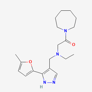 1-(azepan-1-yl)-2-[ethyl-[[5-(5-methylfuran-2-yl)-1H-pyrazol-4-yl]methyl]amino]ethanone