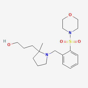 3-[2-Methyl-1-[(2-morpholin-4-ylsulfonylphenyl)methyl]pyrrolidin-2-yl]propan-1-ol