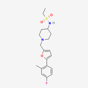 N-[1-[[5-(4-fluoro-2-methylphenyl)furan-2-yl]methyl]piperidin-4-yl]ethanesulfonamide