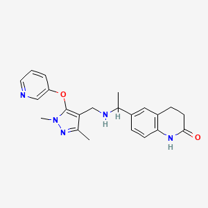 6-[1-[(1,3-dimethyl-5-pyridin-3-yloxypyrazol-4-yl)methylamino]ethyl]-3,4-dihydro-1H-quinolin-2-one