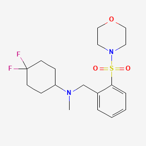 4,4-difluoro-N-methyl-N-[(2-morpholin-4-ylsulfonylphenyl)methyl]cyclohexan-1-amine