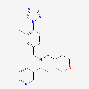 N-[[3-methyl-4-(1,2,4-triazol-1-yl)phenyl]methyl]-N-(oxan-4-ylmethyl)-1-pyridin-3-ylethanamine