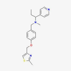 N-methyl-N-[[4-[(2-methyl-1,3-thiazol-4-yl)methoxy]phenyl]methyl]-1-pyridin-4-ylpropan-1-amine