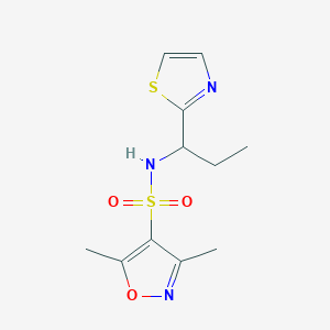 3,5-dimethyl-N-[1-(1,3-thiazol-2-yl)propyl]-1,2-oxazole-4-sulfonamide