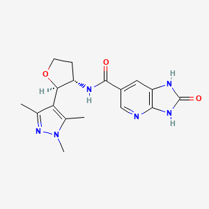 2-oxo-N-[(2R,3S)-2-(1,3,5-trimethylpyrazol-4-yl)oxolan-3-yl]-1,3-dihydroimidazo[4,5-b]pyridine-6-carboxamide