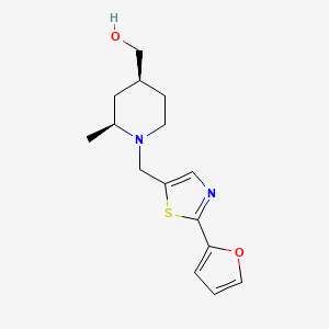 [(2S,4S)-1-[[2-(furan-2-yl)-1,3-thiazol-5-yl]methyl]-2-methylpiperidin-4-yl]methanol