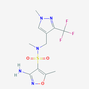 3-amino-N,5-dimethyl-N-[[1-methyl-3-(trifluoromethyl)pyrazol-4-yl]methyl]-1,2-oxazole-4-sulfonamide