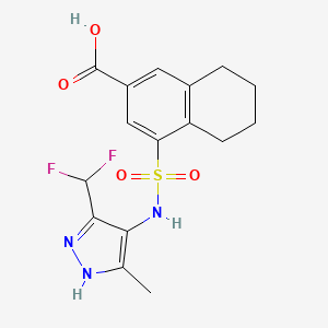 4-[[3-(difluoromethyl)-5-methyl-1H-pyrazol-4-yl]sulfamoyl]-5,6,7,8-tetrahydronaphthalene-2-carboxylic acid