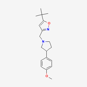 5-Tert-butyl-3-[[3-(4-methoxyphenyl)pyrrolidin-1-yl]methyl]-1,2-oxazole