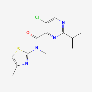 5-chloro-N-ethyl-N-(4-methyl-1,3-thiazol-2-yl)-2-propan-2-ylpyrimidine-4-carboxamide