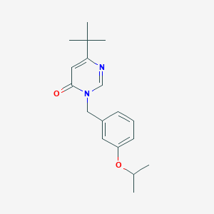 6-Tert-butyl-3-[(3-propan-2-yloxyphenyl)methyl]pyrimidin-4-one