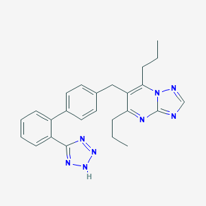 molecular formula C25H26N8 B070373 (1,2,4)Triazolo(1,5-a)pyrimidine, 5,7-dipropyl-6-((2'-(1H-tetrazol-5-yl)(1,1'-biphenyl)-4-yl)methyl)- CAS No. 168152-91-8