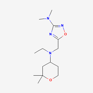 5-[[(2,2-dimethyloxan-4-yl)-ethylamino]methyl]-N,N-dimethyl-1,2,4-oxadiazol-3-amine