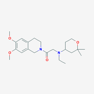 1-(6,7-dimethoxy-3,4-dihydro-1H-isoquinolin-2-yl)-2-[(2,2-dimethyloxan-4-yl)-ethylamino]ethanone