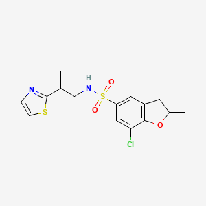 7-chloro-2-methyl-N-[2-(1,3-thiazol-2-yl)propyl]-2,3-dihydro-1-benzofuran-5-sulfonamide