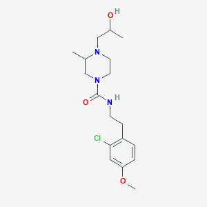 molecular formula C18H28ClN3O3 B7037347 N-[2-(2-chloro-4-methoxyphenyl)ethyl]-4-(2-hydroxypropyl)-3-methylpiperazine-1-carboxamide 