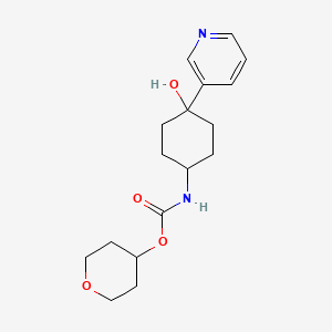 molecular formula C17H24N2O4 B7037360 oxan-4-yl N-(4-hydroxy-4-pyridin-3-ylcyclohexyl)carbamate 