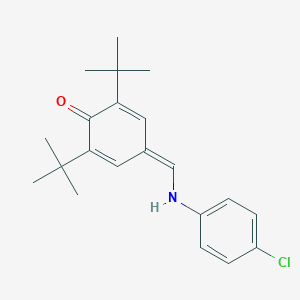molecular formula C21H26ClNO B070378 4-[[(4-Chlorophenyl)imino]methyl]-2,6-bis(1,1-dimethylethyl)-phenol CAS No. 177170-34-2