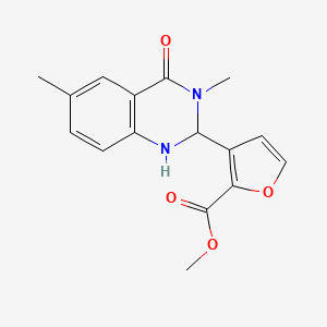 molecular formula C16H16N2O4 B7037870 Methyl 3-(3,6-dimethyl-4-oxo-1,2-dihydroquinazolin-2-yl)furan-2-carboxylate 