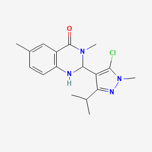 2-(5-Chloro-1-methyl-3-propan-2-ylpyrazol-4-yl)-3,6-dimethyl-1,2-dihydroquinazolin-4-one