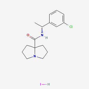 N-[(1R)-1-(3-chlorophenyl)ethyl]-1,2,3,5,6,7-hexahydropyrrolizine-8-carboxamide;hydroiodide