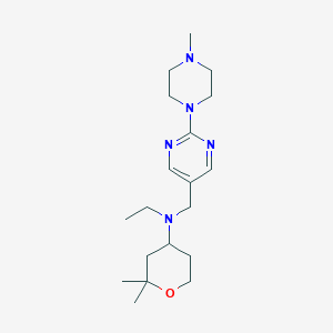 N-ethyl-2,2-dimethyl-N-[[2-(4-methylpiperazin-1-yl)pyrimidin-5-yl]methyl]oxan-4-amine