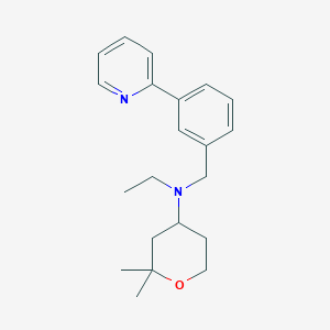 N-ethyl-2,2-dimethyl-N-[(3-pyridin-2-ylphenyl)methyl]oxan-4-amine