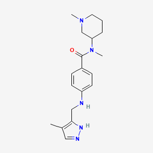 N-methyl-N-(1-methylpiperidin-3-yl)-4-[(4-methyl-1H-pyrazol-5-yl)methylamino]benzamide