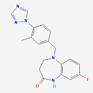 7-fluoro-1-[[3-methyl-4-(1,2,4-triazol-1-yl)phenyl]methyl]-3,5-dihydro-2H-1,5-benzodiazepin-4-one