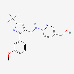 [6-[[1-Tert-butyl-3-(3-methoxyphenyl)pyrazol-4-yl]methylamino]pyridin-3-yl]methanol