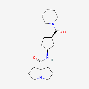 N-[(1S,3R)-3-(piperidine-1-carbonyl)cyclopentyl]-1,2,3,5,6,7-hexahydropyrrolizine-8-carboxamide