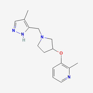 2-methyl-3-[1-[(4-methyl-1H-pyrazol-5-yl)methyl]pyrrolidin-3-yl]oxypyridine