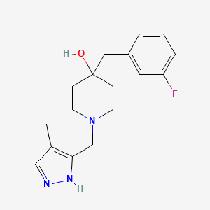 4-[(3-fluorophenyl)methyl]-1-[(4-methyl-1H-pyrazol-5-yl)methyl]piperidin-4-ol